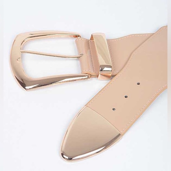 Gold Metal Wide Waist Adjustable Statement Belt main image 7